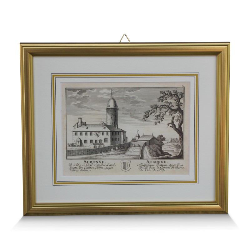 Ein Werk „Aubonne, prächtiges Schloss“. - Moinat - Gravüren Ein Werk „Aubonne, prächtiges Schloss“. - Moinat - Gravüren